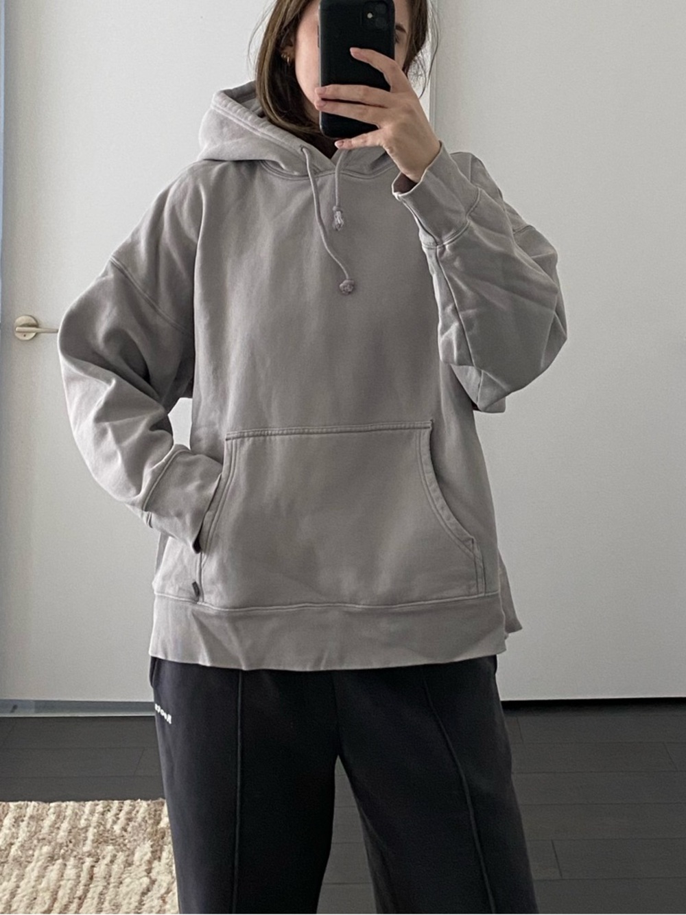TNA Soft Heather Gray Fleece-Lined Hoodie